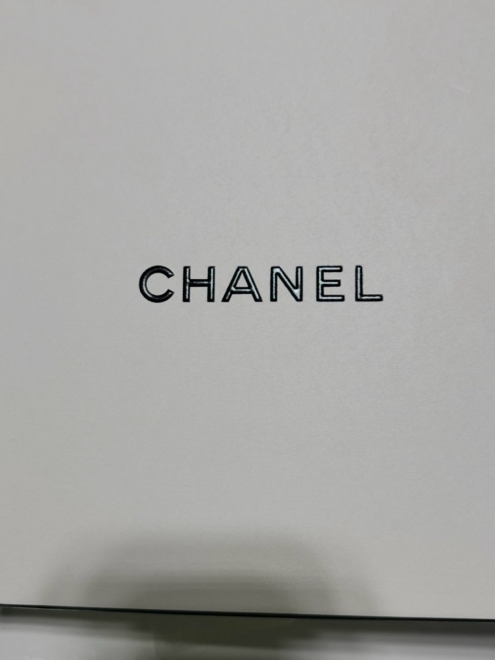 CHANEL white Box with Black Logo